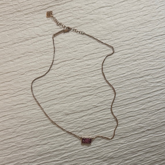 Kendra Scott Jewelry - Delicate Pink Crystal Bar Pendant Necklace - Women Jewelry